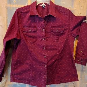 Duluth Trading 2XL Women's Burgundy heavy flannel shirt